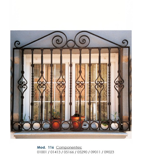 Balaustre Forjado Doble Corazón Cuadrado de 16mm