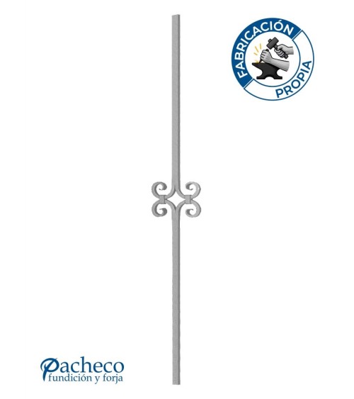 Balaustre Forjado Volutas Dobles Cuadrado de 14mm -16mm