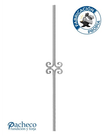 Balaustre Forjado Volutas Dobles Cuadrado de 14mm -16mm