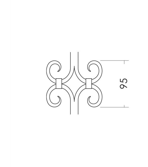 Balaustre Forjado Volutas Dobles Cuadrado de 14mm -16mm