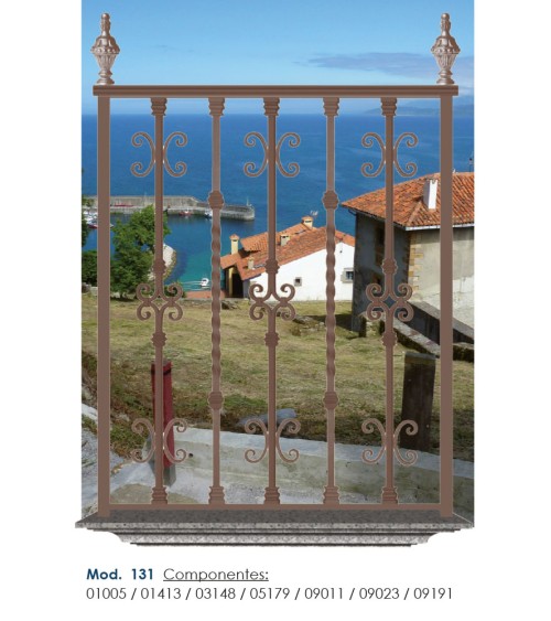 Balaustre Forjado Volutas Dobles Cuadrado de 14mm -16mm