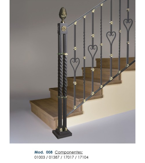 Balaustre Forjado Corazón Cuadrado de 16mm