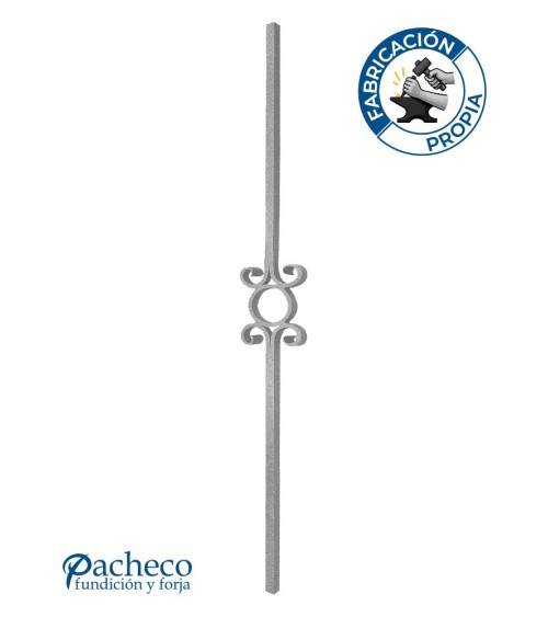 Balaustre Forjado Círculo Central Cuadrado 16 mm
