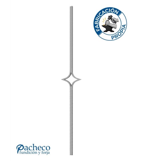 Balaustre Forjado Diamante Cuadrado 16 mm