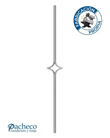 Balaustre Forjado Diamante Cuadrado 16 mm