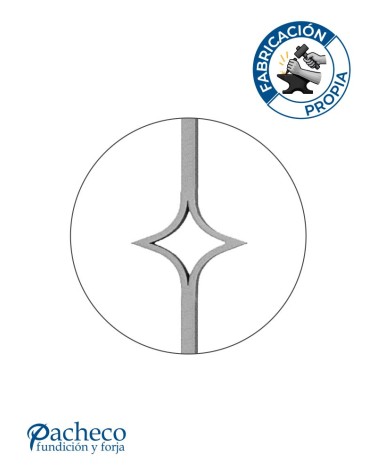 Balaustre Forjado Diamante Cuadrado 16 mm