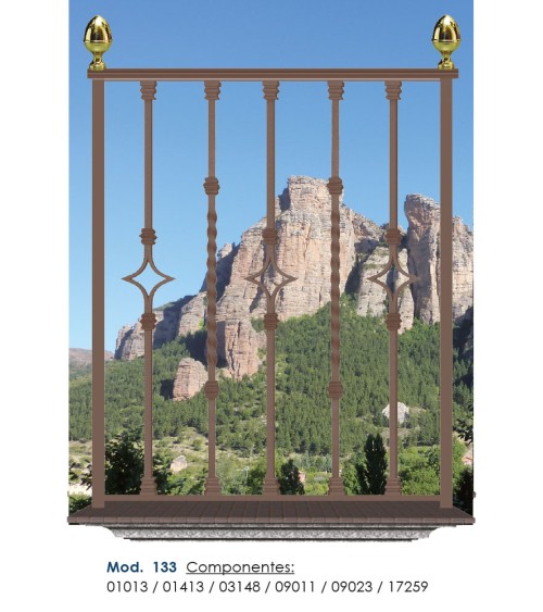 Balaustre Forjado Diamante Cuadrado 16 mm