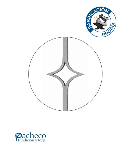 Balaustre Forjado Doble Diamante Cuadrado 16 mm
