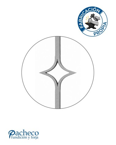 Balaustre Forjado Doble Diamante Cuadrado 16 mm