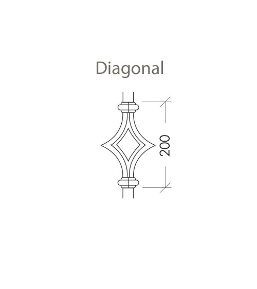 Balaustre Forjado Diamante Macollas Cuadrado 16 mm