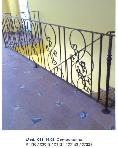 Balaustrada de Forja Doble Ce y Hojas Forja Pletina 12x6 mm
