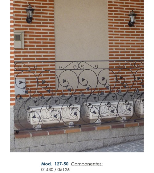 Balaustrada de Forja Doble Ce y Hojas Forja Pletina 12x6 mm