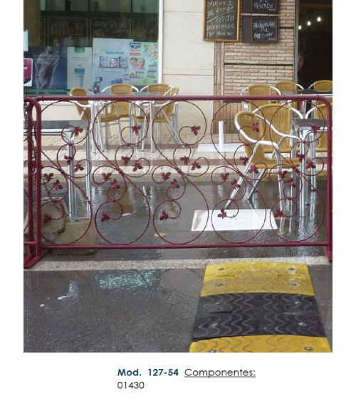 Balaustrada de Forja Doble Ce y Hojas Forja Pletina 12x6 mm