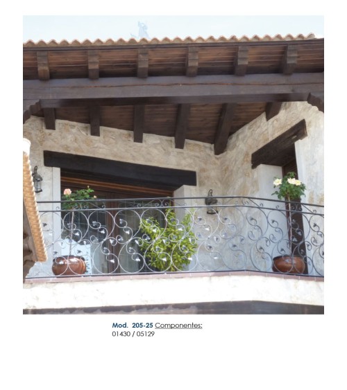 Balaustrada de Forja Doble Ce y Hojas Forja Pletina 12x6 mm