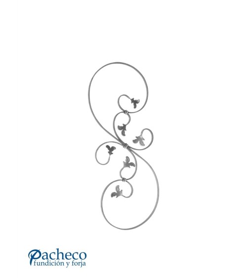 Balaustrada de Forja Doble Ce y Hojas Forja Pletina 12x6 mm