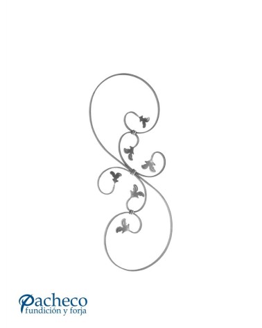 Balaustrada de Forja Doble Ce y Hojas Forja Pletina 12x6 mm