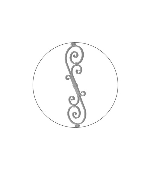 Balaustre Forjado Ese y Dos Ces Centrales Cuadrado 16 mm