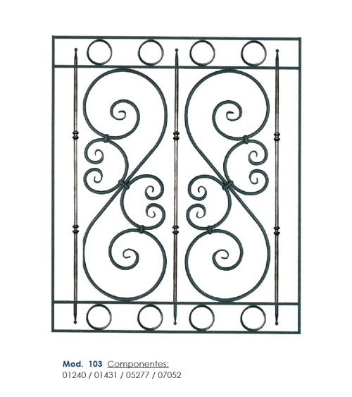 Balaustrada de Forja Doble Ce y Nudo Ornamental Redondo 14 mm