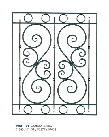 Balaustrada de Forja Doble Ce y Nudo Ornamental Redondo 14 mm