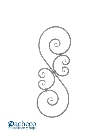 Balaustrada de Forja Doble Ce y Nudo Ornamental Redondo 14 mm