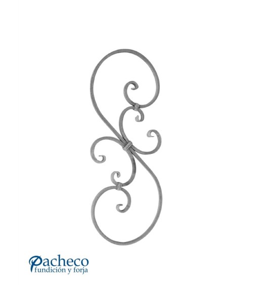 Balaustrada de Forja Doble Ce con Cola de Pez Cuadrado 14 mm