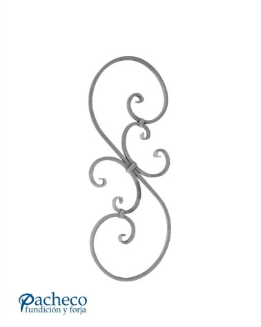 Balaustrada de Forja Doble Ce con Cola de Pez Cuadrado 14 mm