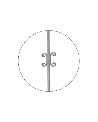 Balaustre Forjado Dos Ces Centrales Cuadrado 16 mm