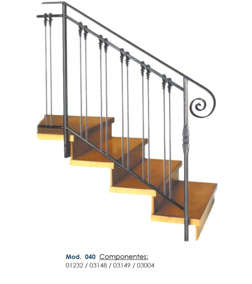 Pasamanos de Forja Liso con Pliegues Media Caña 50x14 - 40x12 mm