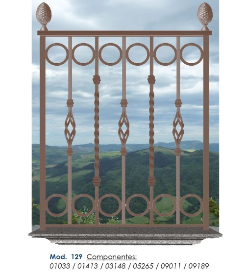 Balaustre Forjado Piña Central Cuadrado 16 mm