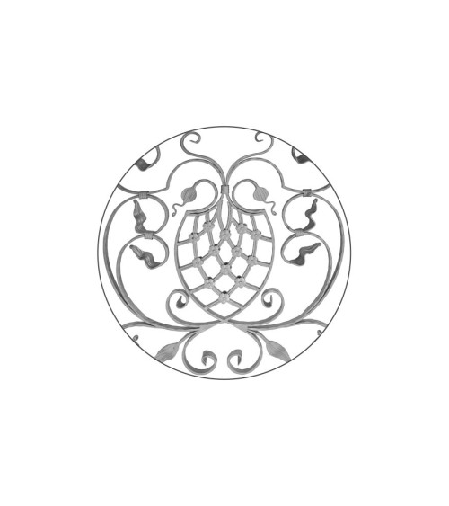 Balaustrada de Forja Adorno Central y Relieve Ambas Caras Pletina 20x8 mm