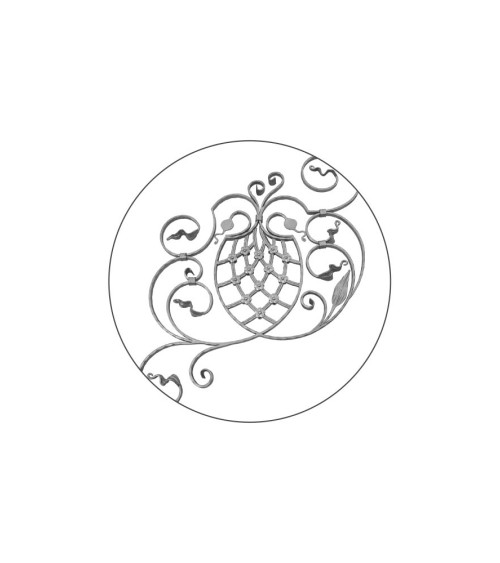 Balaustrada de Forja Adorno Central y Relieve Ambas Caras Para Escalera Pletina 20x8 mm