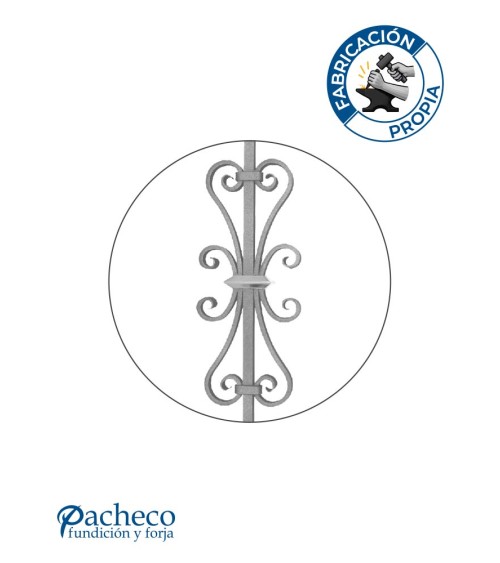 Balaustre Forjado Adorno Latón Brillo Cuadrado 16 mm