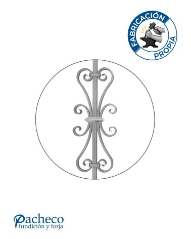 Balaustre Forjado Adorno Latón Brillo Cuadrado 16 mm