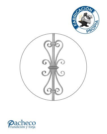 Balaustre Forjado Adorno Hierro Cuadrado 16 mm