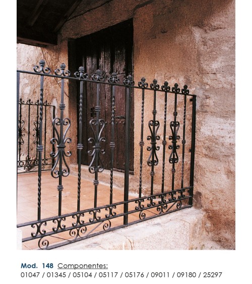 Balaustre Forjado Adorno Hierro Cuadrado 16 mm