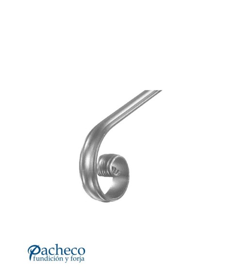 Remate para Pasamanos de Forja en Caracol Liso con Pliegues Media Caña 50x14 - 40x12 mm