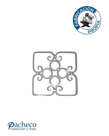 Balaustrada de Forja Cuadrada Aros Centrales Cuadrado 12 mm