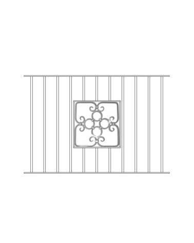 Balaustrada de Forja Cuadrada Aros Centrales Cuadrado 12 mm