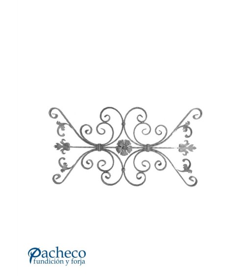 Balaustrada de Forja Eses y Flor Central de Forja Pletina 20x8 mm