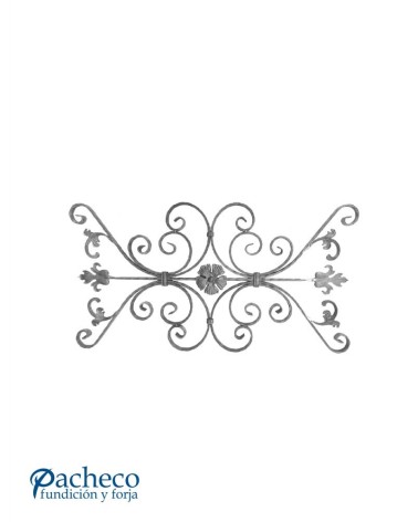 Balaustrada de Forja Eses y Flor Central de Forja Pletina 20x8 mm