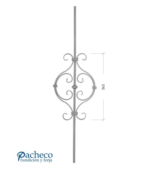Balaustre Forjado Ces Centrales Cuadrado 12 mm