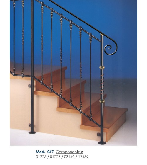 Remate para Pasamanos de Forja en Caracol Liso con Pliegues Media Caña 50x14 - 40x12 mm