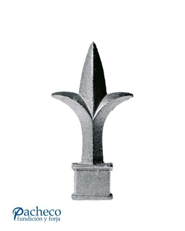 Lanza de Hierro Fundido Flor de Lis Estilizada para Cuadrado 14 - 16 mm