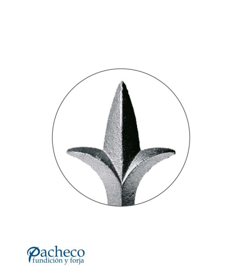 Lanza de Hierro Fundido Flor de Lis Estilizada para Cuadrado 14 - 16 mm