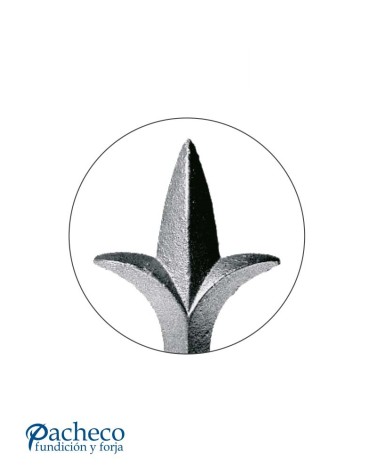 Lanza de Hierro Fundido Flor de Lis Estilizada para Cuadrado 14 - 16 mm