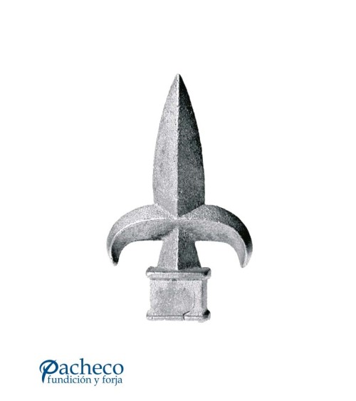 Lanza de Hierro Fundido Flor de Lis Clásica para Cuadrado 16 mm