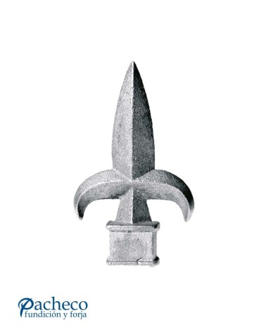 Lanza de Hierro Fundido Flor de Lis Clásica para Cuadrado 16 mm