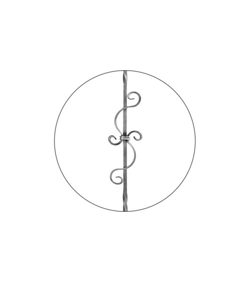 Balaustre Forjado Entorchado Eses Centrales Cuadrado 12 mm