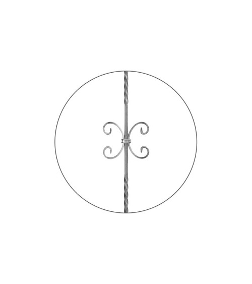 Balaustre Forjado Entorchado Dos Ces Centrales Cuadrado 12 mm