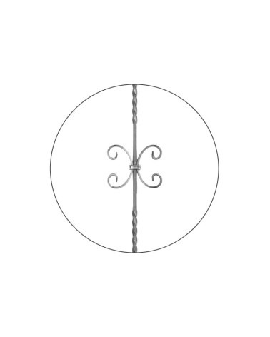 Balaustre Forjado Entorchado Dos Ces Centrales Cuadrado 12 mm